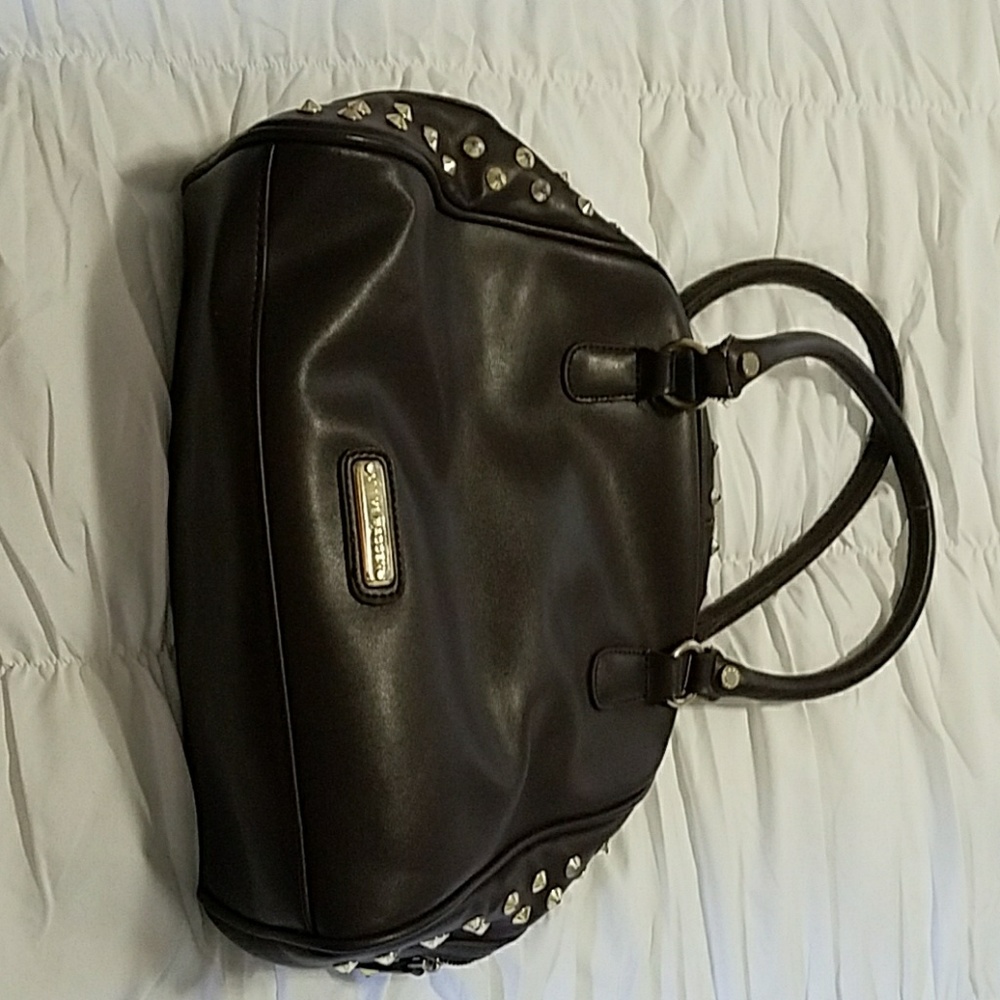 Dark brown gold studed Steven Madden Purse